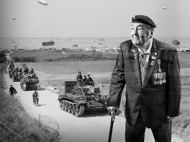 Photographic portrait of D-Day veteran Richard Aldred, 2024